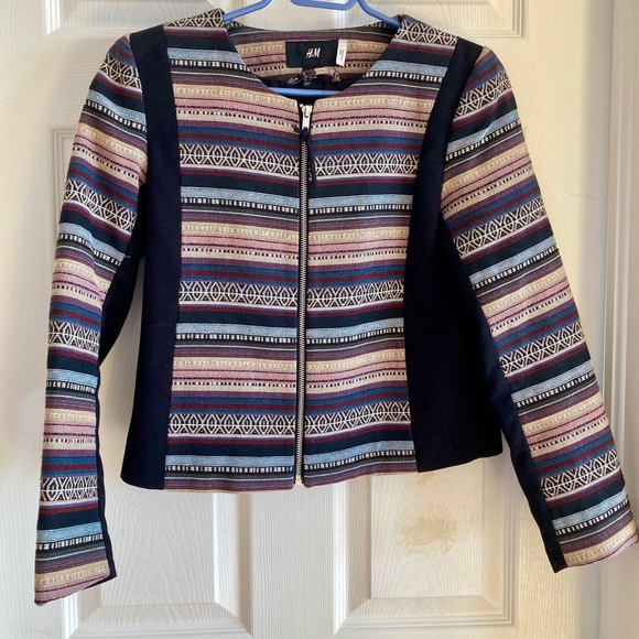 4/$30 Stripped Cropped Jacket - Picture 1 of 3